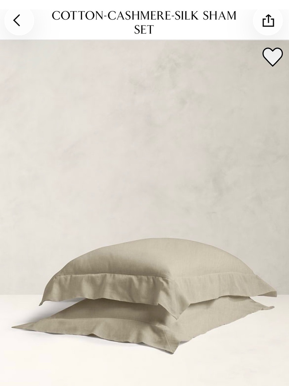 Cotton Cashmere Silk Sham Set - Charcoal Beige Tan Standard Pillowcase